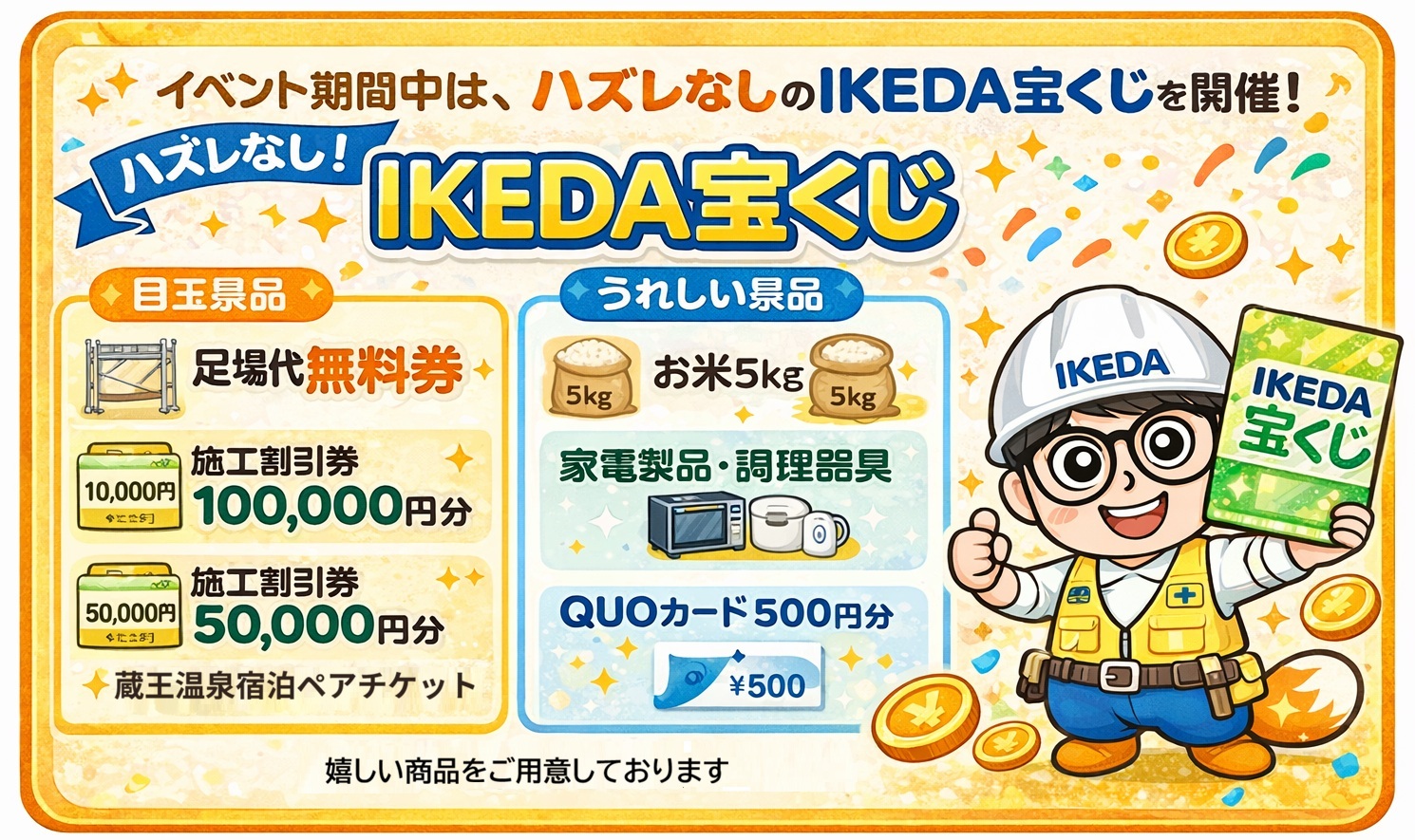 IKEDA宝くじ 景品一覧