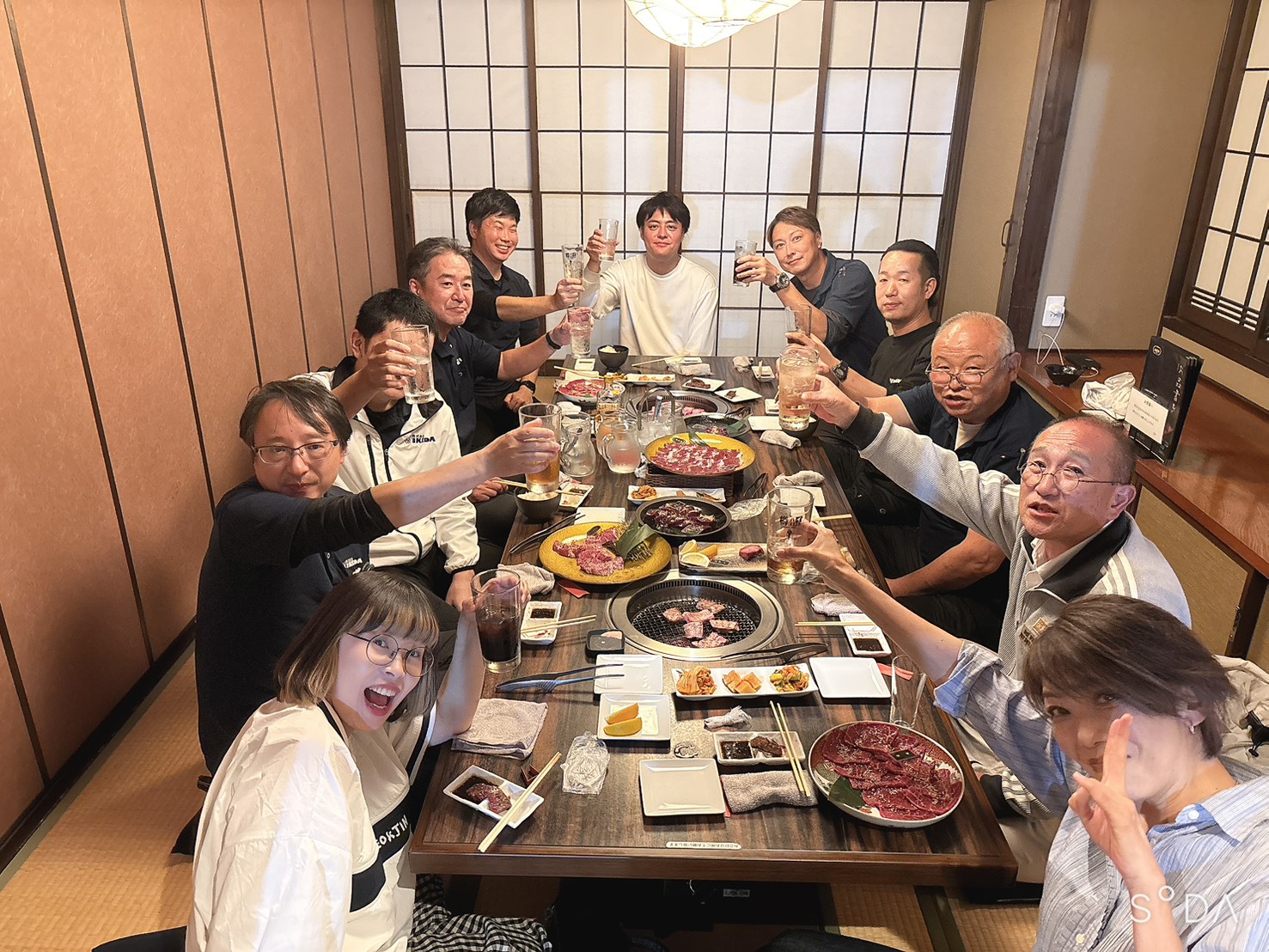 工事に携わったメンバーで慰労会